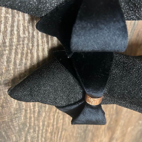 Ted Baker size 37 EUC/GUC “Bowtee” Lurex bow Black Ankle Boots with Kitten Heel - Picture 5 of 16